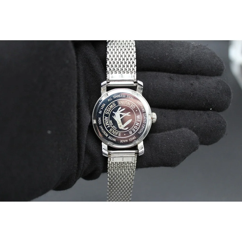 Wenger Genuine Swiss Army 1021-10 White Dial Mesh Bracelet Swiss Made Watch‎